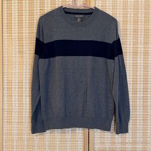 RORIE‎ WHELAN Mens L Sweater Gray Blue Long Sleeve Preppy Office Streetwear